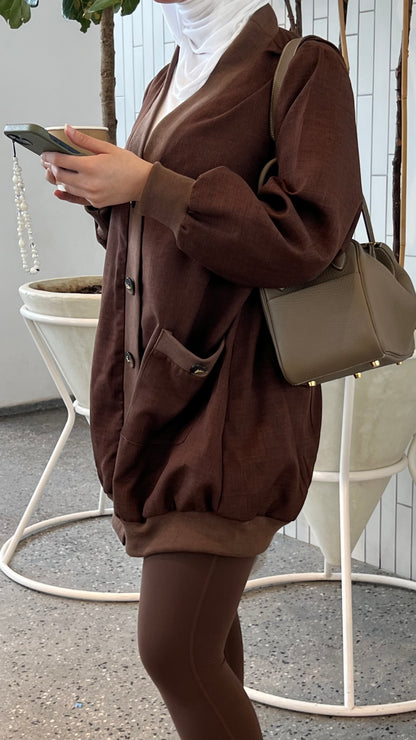 Brown cardigan